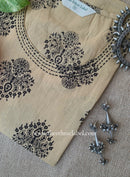 "Tamira" Embroidered Beige Cotton kurta