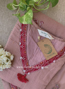 "Nazaara" Brown Embroidered Cotton Kurta Set (2pc)