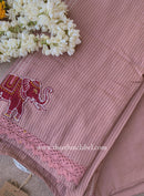 "Nazaara" Brown Embroidered Cotton Kurta Set (2pc)