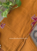 "Nazaara" Mustard Embroidered Cotton Kurta Set (2pc)