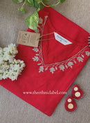 "Sufi" Embroidered Red Cotton kurta