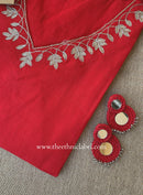 "Sufi" Embroidered Red Cotton kurta