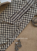 "Noir" Hand Block Printed Bagru Black Cotton kurta