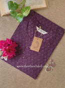 "Kshama" Printed Purple Cotton kurta