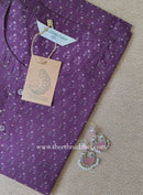 "Kshama" Printed Purple Cotton kurta