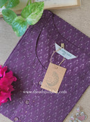 "Kshama" Printed Purple Cotton kurta