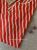 "Mahtaab" Lehriya Printed Laced Cotton kurta