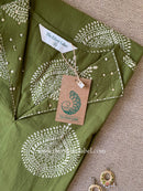 "Kanan" Embroidered Green Cotton kurta
