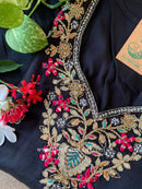 "Ziya" Black Silk Kurta Set with Dupatta(3pc)