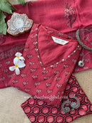 "Tajali" Kota Doria Kurta Set with Dupatta(3pc)