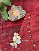 "Tajali" Kota Doria Kurta Set with Dupatta(3pc)