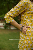 Sumaya Hand Block Printed Cotton kurta with with kota doria dupatta (2pc)
