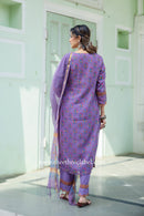 "Surmayi" Pure Kota Doria Kurta Set with Dupatta (3pc)