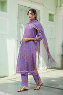 "Surmayi" Pure Kota Doria Kurta Set with Dupatta (3pc)