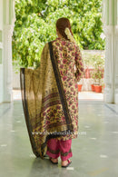 "Aabroo" Hand Block Printed Chanderi Suit Set (3pc)