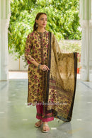 "Aabroo" Hand Block Printed Chanderi Suit Set (3pc)