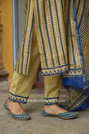 "Rajsi" Hand Block Printed Chanderi Suit Set (3pc)
