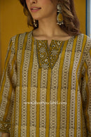 "Mehr" Hand Block Printed Chanderi Suit Set(3pc)