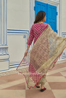 "Gulbaan" Bagru Cotton Kurta Set with Kota Doria Dupatta (3pc)