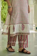 Miraya Hand Block Printed White Cotton Kurta