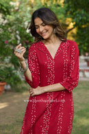 "Rudraa" Embroidered Bandhani Printed Cotton kurta