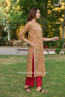 Nistha Printed Yellow Cotton Kurta
