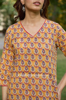 Nistha Printed Yellow Cotton Kurta