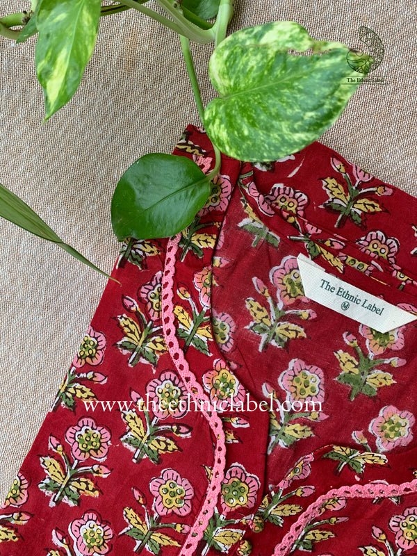 "Prachi" Hand Block Print Cotton kurta - XXL