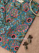 "Nirwana" Hand Embroidered Block Printed Cotton kurta