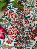 "Mona" Hand Embroidered Block Printed Cotton kurta S, M