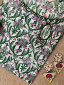 "Sayara" Embroidered Hand Block Printed Cotton kurta