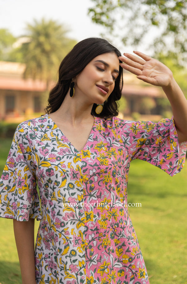 "Tulum" Hand Block Printed Cotton dress