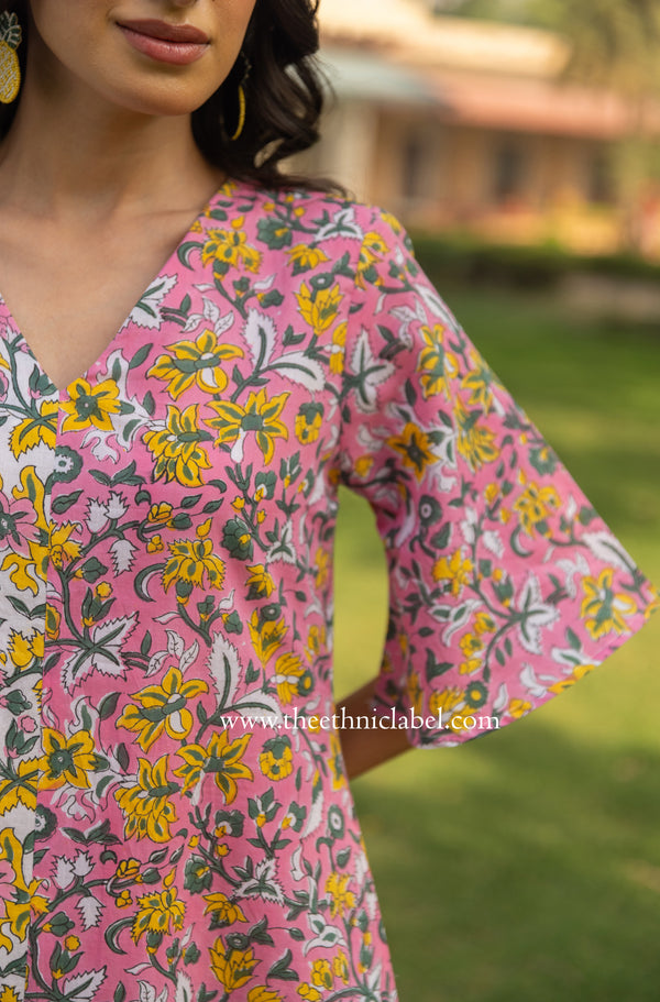 "Tulum" Hand Block Printed Cotton dress