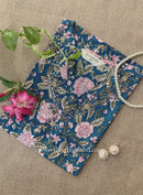 "Tarz" Hand Embroidered Block Printed Blue Cotton kurta