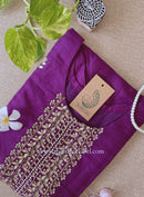 "Shameera" Handcrafted Purple Silk Kurta