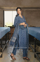 "Ayat" Cotton Kurta Set with Kota Doria Dupatta(3pc)