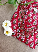 "Suman" Hand Embroidered Block Printed Cotton kurta (S to 5XL)