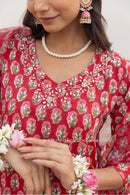 "Riwayat" Cotton Kurta Set with Kota Doria Dupatta(3pc)