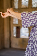 Lavender Pineapple Hand Block Printed Dress