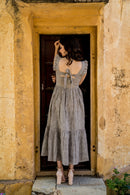 Hand block printed striped dress