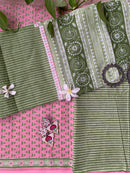 Pink Boota Unstitched Suit Set with Dupatta