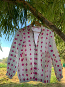 White Polka Dot Bomber Jacket
