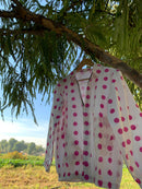 White Polka Dot Bomber Jacket