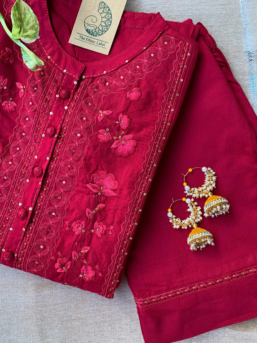 Yazhika - handloom cotton kurta set in denim colour