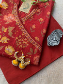 "Rajni" Cotton Kurta with Pants (2pc)-L