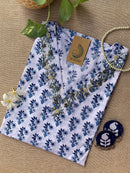 "Pari" Hand Work Embellished Cotton kurta - M