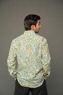 White Green Jaal Floral Shirt