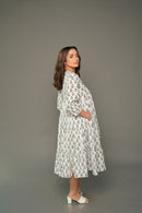White Floral ‘Bewildering’ Printed Cotton Dress