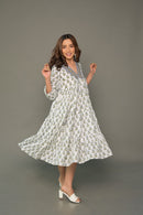 White Floral ‘Bewildering’ Printed Cotton Dress