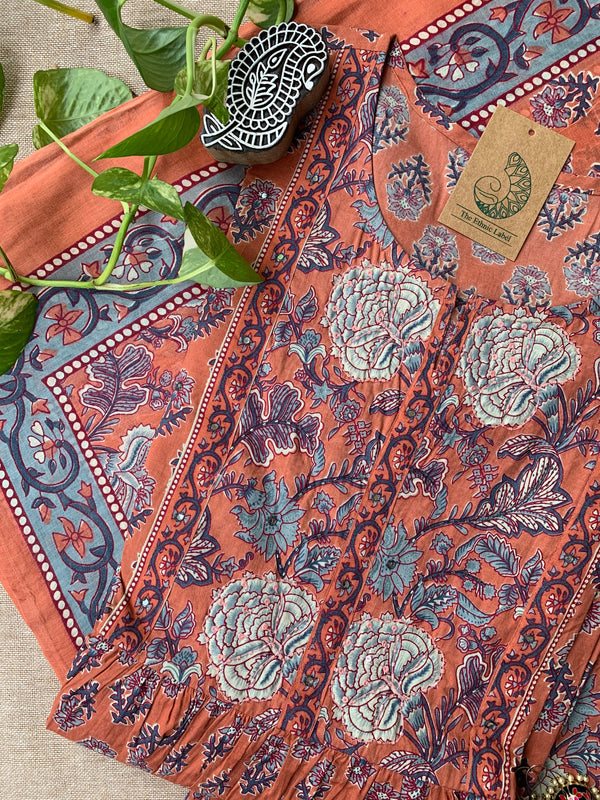 "Nithya" Hand Block Printed Cotton Kurta Set(3pc)